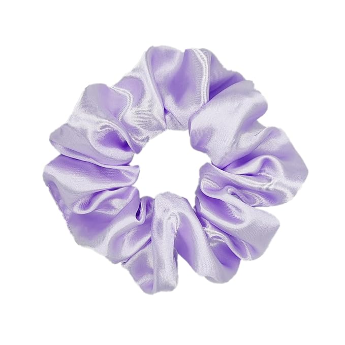 12 Pcs Satin Silk Scrunchies Soft Hair Ties Fashion Bands Bows Hair Ropes Elastic Bracelet Ponytail Holders Hair Accessories for Women and Girls (4.5 Inch, Assorted Purple)