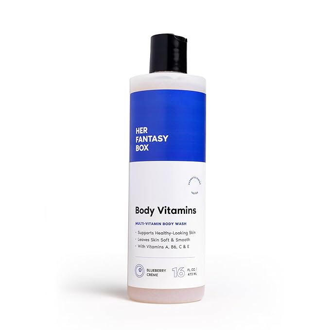 Her Fantasy Box | Body Vitamins Moisturizing Body Wash – Multi-Vitamin Cleanser with Vitamins A, B6, C & E, Hydrating & pH Balanced, Vegan & Cruelty Free, 16 oz