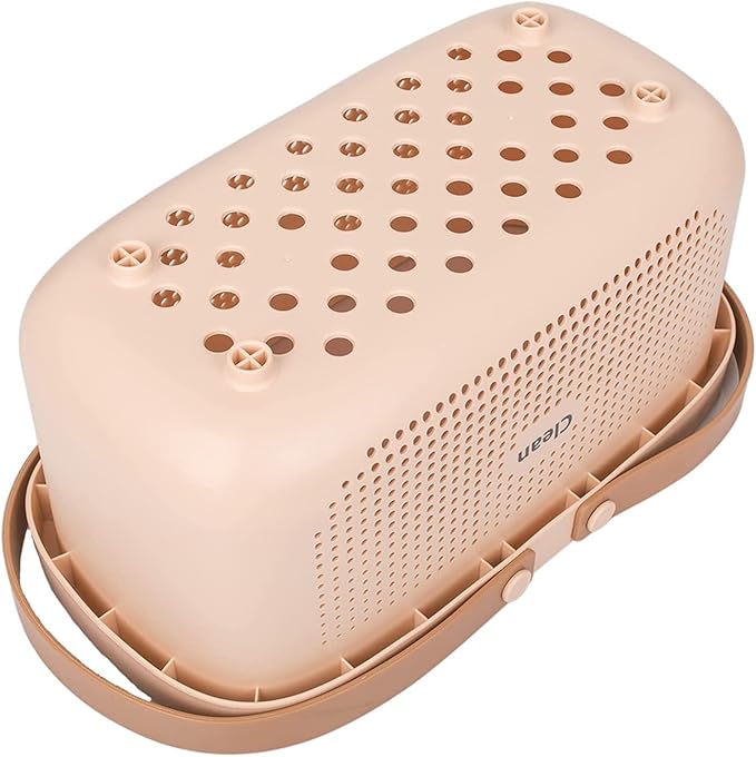 Shower Caddy Basket With Draining Holes, Portable Thickened Plastic Organizer Storage Tote with Handles Drainage Toiletry Bag Bin 12.4 * 6.14 * 7inch - Sakura Pink