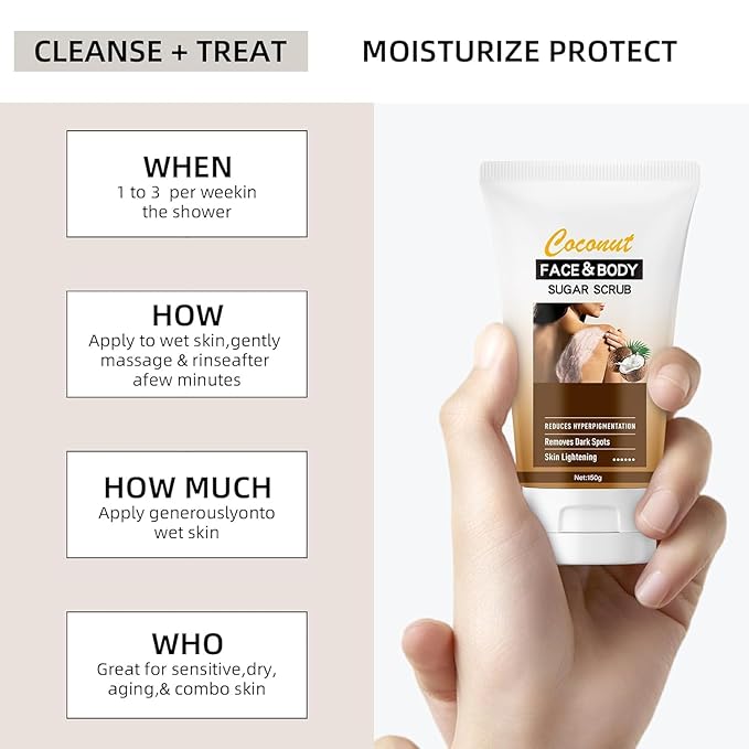 KP Bump Eraser Face & Body Scrub, Exfoliating Scrub for Women & Man, Gentle Exfoliator Enzymes Smooth Skin, Deep Moisturizing Cleanser for All Skin Types, Exfoliator for Dullness, Pores