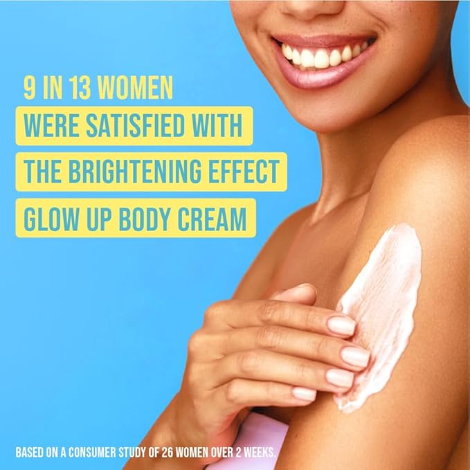 Red by Kiss Glow Up Brightening Body Cream, Kojic Acid, Turmeric & Glutathione for Dark Spots, Hyperpigmentation, Body Acne Scars & Uneven Skin Tone, 16.23 fl oz