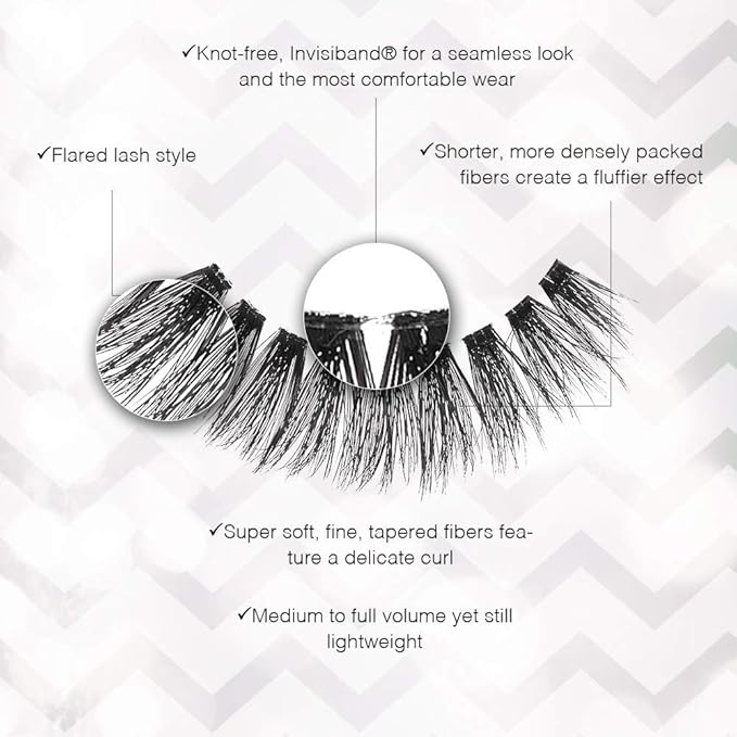 Ardell False Eyelashes 3D Faux Mink Lashes, 860 - Lightweight Strip Lashes with Invisiband for a Dramatic Eye Look, 4 Pairs