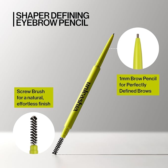 Unleashia Shaper Defining Eyebrow Fixer & Pencil No2. Kraft Brown - Super Slim 1mm Eyebrow Pencil