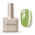 MAYCHAO 15ML Meadow Shine Cat Eye Gel Nail Polish 1Pc Light Green Cat Eye Gel Polish with Magnet Soak off Holographic Magnetic Nail Polish for Nail Art Manicure Salon DIY at Home, 0.5 OZ