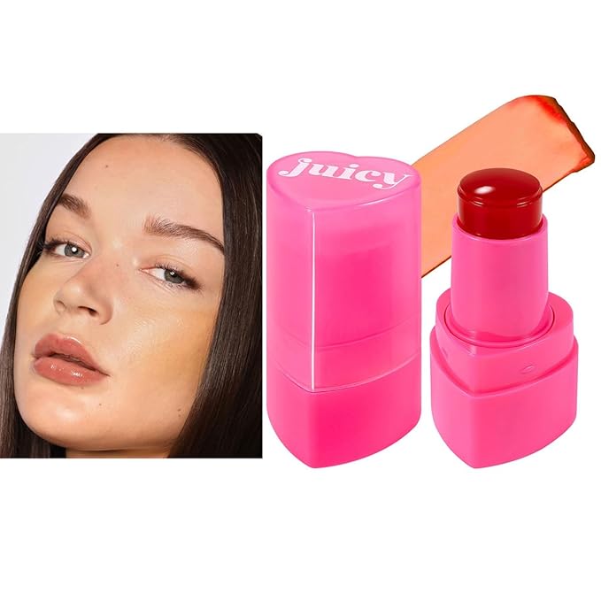 Multi-Use Water Jelly Tint Stick Sheer Lip & Cheek Stain Finish, 3-In-1 Cheek Blush & Eyeshadow & Lip Tinted Long-Lasting Moisture - 1,000+ Swipes Per Stick (# 06, 0.32oz)
