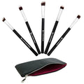 Mini Kabuki Makeup Brush Set – Beauty Junkees 5pc Professional Eyeshadow Make Up Brushes with Case; Blending, Concealer, Contour Highlighter, Smudging Eye Shadow Cosmetics, Cruelty Free