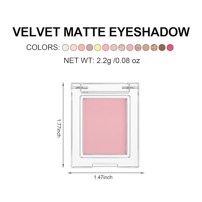 Erinde Matte Eyeshadow Palette Makeup, Neutral Single Eye Shadow Powder