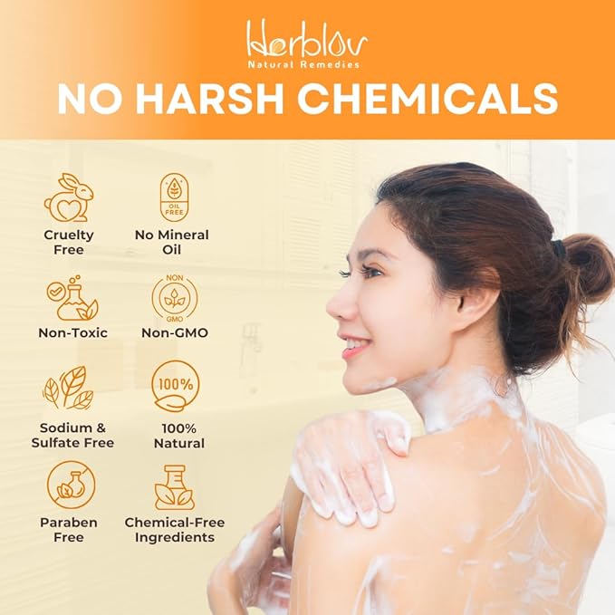 Herblov Kojic Acid Soap for Hyperpigmentation – Skin Brightening Kojic Papaya Body Wash – Dark Spot Soap Reduces Acne, Scars, and Evens Skin Tone – Turmeric Body Wash for Brighter Glowing Face