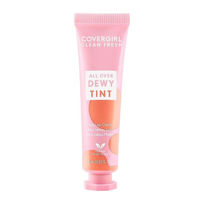 Covergirl Clean Fresh Dewy Tint 500 Cozy Coral, 3-in-1 Tint, Blendable Color For Eyes, Lips & Cheeks, 0.33 fl oz (Pack of 1)
