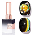 Double Rhythm 0.5 OZ Cat Eye Gel Polish with Magnet 15ML Holographic Glitter Shimmer Translucent Jelly Color Magnetic Nail Polish Salon DIY at Home (Yellow Green-MC1300)