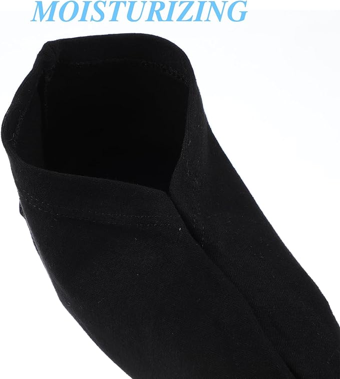 3 Pairs Foot Moisturiser Socks Overnight, Spa Cotton Socks for Foot Cream, Lotion Sock for Moisturising for Dry Feet Care, Moisturising Sock for Cracked Heel Repair Women Men (Black)