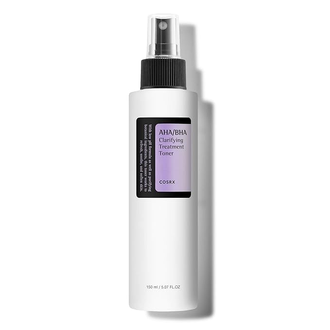 COSRX AHA/BHA Treatment Toner 5.07 fl.oz/ 150ml, Facial Exfoliating Spray for Whiteheads, Pores, & Uneven Skin, Korean Toner, Not Tested on Animals, Korean Skin Care