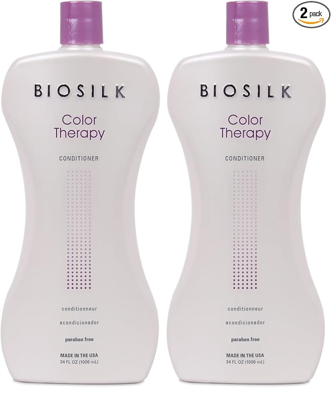 BioSilk Cosmo Farouk Color Therapy Conditioner, White, 34 oz (Pack of 2)