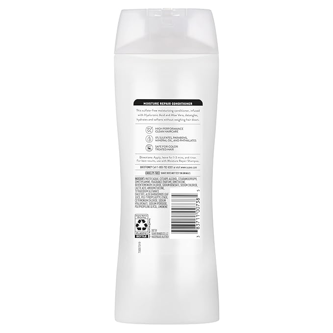 Suave Moisture Repair Conditioner, Sulfate-free, for restored moisture with every wash, safe for color treated hair, 12.6 oz