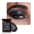 WanTuoluo Sparkly Eyeshadow Palette for Women, Single Monochrome Eye Shadow Makeup, Shiny Pressed Cream Powder, Blendable Natural sombras para ojos, Holographic,Vegan,Travel (05-Glitter-Ink Black)