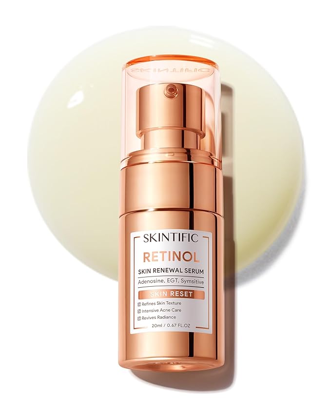 SKINTIFIC Retinol Skin Renewal Serum for Face, Blemish Care, Oil Control & Pore Minimizing, Refines Skin Texture, Lightweight, Fragrance-Free, Daily Night Serum for All Skin Types from Age 20+