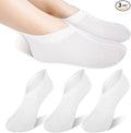 3 Pairs Moisturizing Socks for Dry Feet, Cracked Heel Repair - Overnight Lotion Cotton Socks, Gel Spa Moisture Enhancing for Women and Men, White
