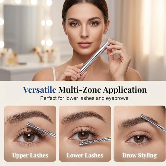 Waterproof Iron Mascara for 3D Curling, 2026 Ultra-Fine Metal Wand Tubing Mascara with Fibers, Extreme Lengthening & Volumizing, Smudge-Proof No Flaking Eyelash Extension (1pcs)