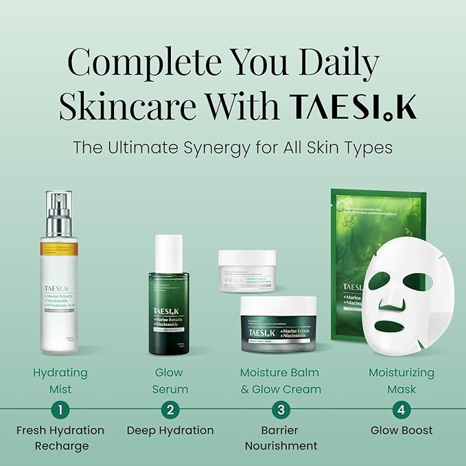 Daily Glow Boosting Serum, Hydrating Glass Skin Niacinamide Face Serum for Dull, Dehydrated&Sensitive Skin, Lightweight Soothing Care with Marine Complex, Korean Skin Care (1.69 Fl Oz / 50ml)