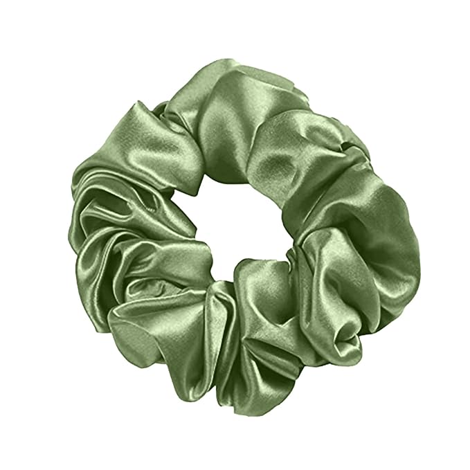 MTSNOO 100% Pure 22 Momme Mulberry Silk Scrunchies Set for Women and Girls - Elastic Curly Hair Ties and Ropes, 1 Pack