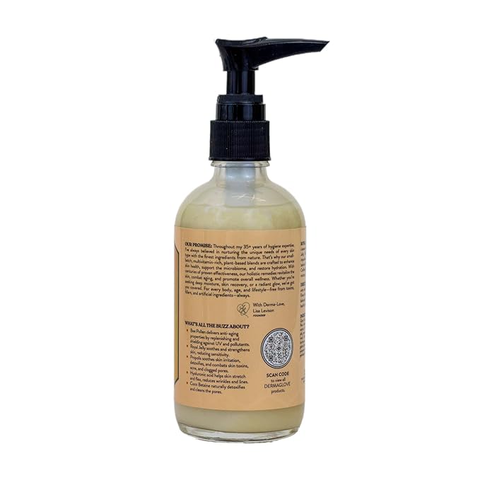 DERMAGLOVE Royal Jelly Cleanser - pH-Balanced Daily Facial Cleanser with Honey & Royal Jelly - 4 Fl Oz (Pack of 1)