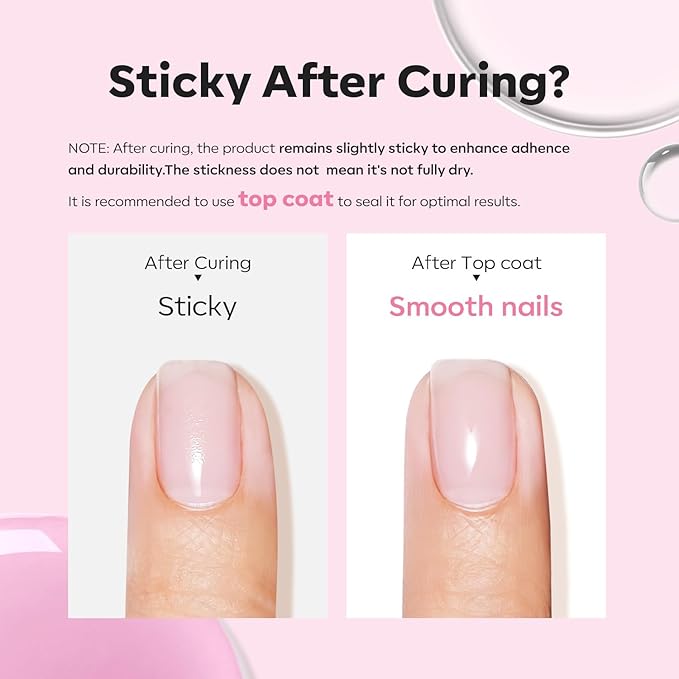 modelones Base Coat Builder Nail Gel, 2 Pcs Clear and Baby Pink Builder Nail Polish, 8-in-One Rubber Base Gel Polish Pastel Pink Color Strengthener Apex Building Extension LED Lamp Cured 10ml