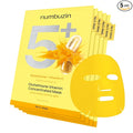 numbuzin No.5 Sheet Mask | Vitamin Spotlight Sheet Mask | Glutathione and Vitamin C | Reduces Hyperpigmentation, Improves Skin Complexion | Gentle and non-irritating | 5 sheet