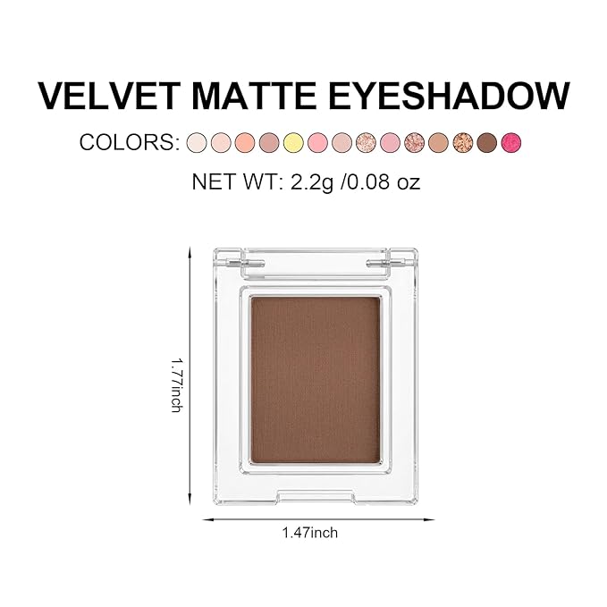Erinde Matte Eyeshadow Palette Makeup, Neutral Single Eye Shadow Powder