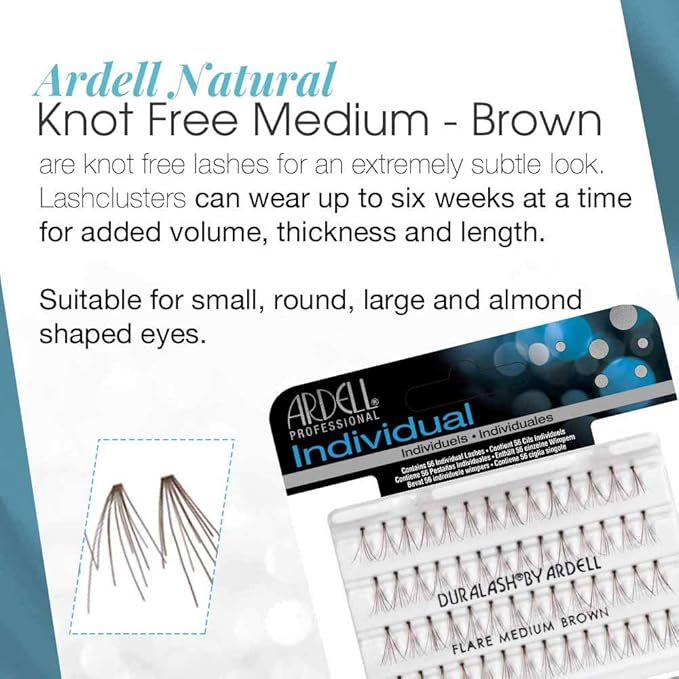 Ardell False Eyelashes Medium Brown, Diy Lash Clusters, Eyelash Extension Kit, 4 Pack