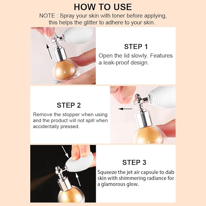 Light Green Glitter Spray for Face and Body, Rich Color Loose Shimmer Powder Long Lasting Sparkly Spray High Gloss Makeup for Women Rave Festival Prom Stage Wedding Party, #9