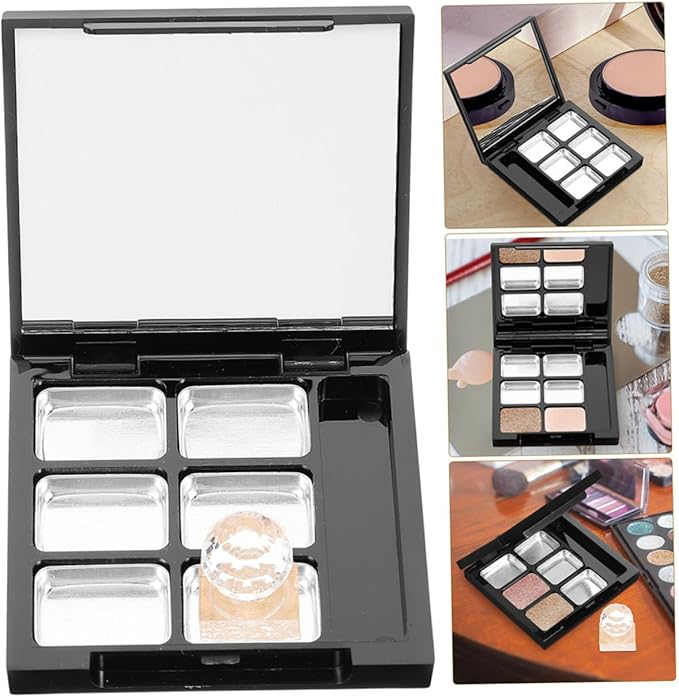 VICASKY 2sets Diy Makeup Palette Multi Empty Eyeshadow Organizer for Lipsticks Makeup Durable Storage Case with Brush Slot Convenient Eyeshadow Container for Beauty Routine