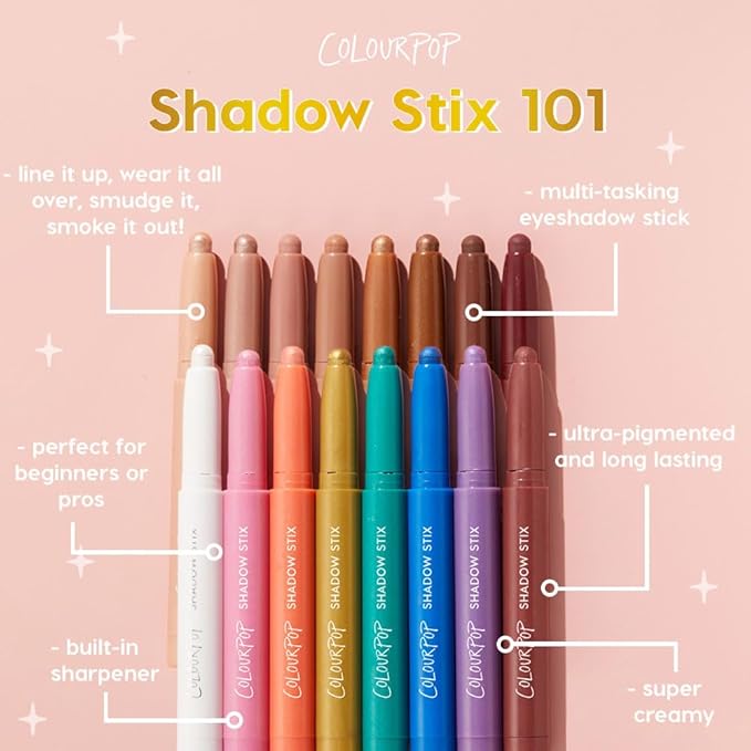 ColourPop Major Eye Candy Shadow Stix Makeup Kit - Pink & Purple Shimmer Eyeshadow Make Up Set - Vegan & Cruelty-Free Cream Eyeshadow Sticks with High-Pigment & Metallic Finishes (2 Count)