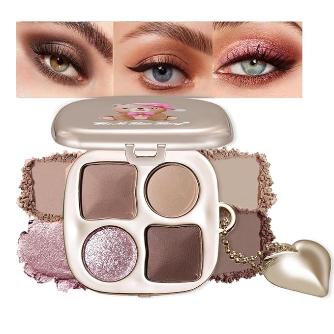 Cool Neutral Eyeshadow Palette with Mirror – Matte & Glitter High Pigment Blendable Long-Lasting Mini Everyday Eye, Mauve Smokey & Purple Contour Makeup Palette, Perfect for Blue, Green & Brown Eyes