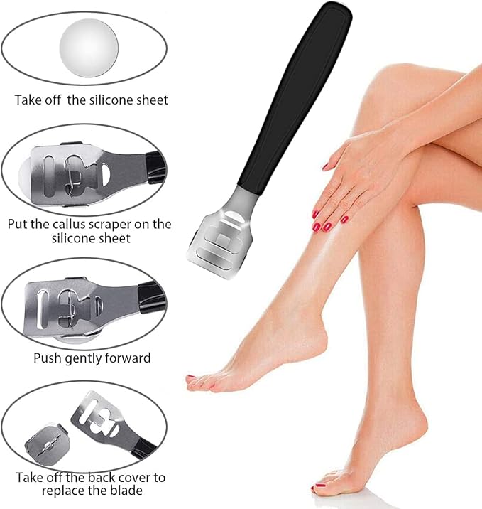 EKOCSIO Professional Pedicure Kit, 36 in 1 Stainless Steel Foot Care Kit Foot Rasp Dead Skin Remover for Home & Salon Care, Black