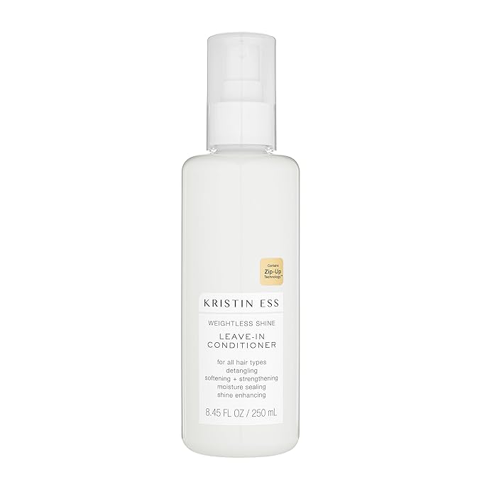 Kristin Ess Hair Hydrating Salon Leave In Conditioner Spray for Strength + Shine - Lightweight Anti Frizz Detangler for Women - Sulfate Free + Color Safe - Castor Oil Moisture Bond Repair Spray