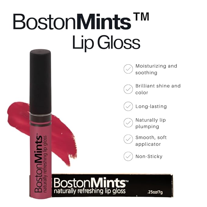 Dot Rose Lip Gloss (.25oz) Vegan, Gluten-Free, Cruelty-Free Formula With Aloe, Vitamins C & E, Spearmint Extract and a Sheer Shine Finish for Soft, Fuller-Looking, Hydrated Lips