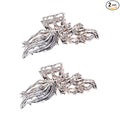 2 Pcs Large Metal Hair Claw Clips - Personality Nonslip Silver Hair Clamps,Perfect Jaw Hair Clamps For Women And Thinner-Thick Hair Styling-Strong Hold Hair-Fashion Hair Accessories (style4)