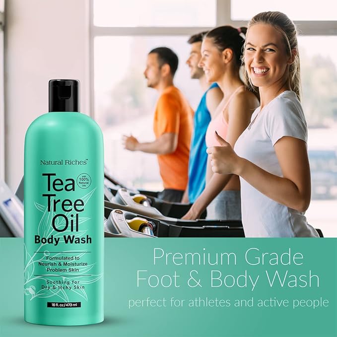 Natural Riches Tea Tree Body Wash for Men & Women,16 fl oz – Full Body Cleanser with Natural Oils, Deodorizing & Soothing Formula for All Skin Types