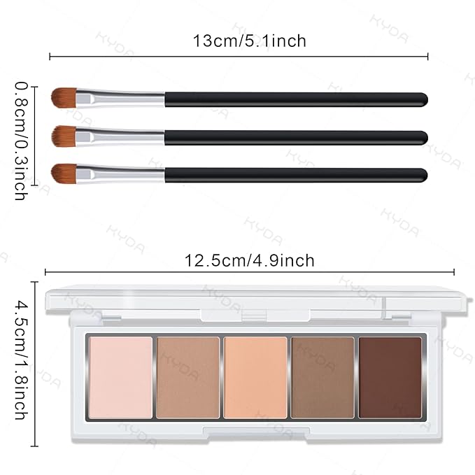 KYDA 5 Colors Netural Nude Eyeshadow Palette with Brush, Matte Brown Eyeshadow, All Matte Eyes Palette, High Pigment Eye Makeup Gift for Women, Korean Eyes Makeup, EARTH
