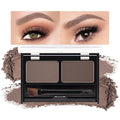 Light Dark Brown Eye Brow Powder Kit for Women, Medium Coffee Eyebrow Powder Palette with Brush,Brow Color Filler Get Full Defined Natural Brows, Highlight Contour sombra para cejas, Vegan