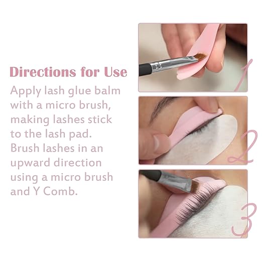 Libeauty Lash Lift Balm Lash Lift Glue Adhesive Strong Sticky Fruit Flavor Eyelash & Eyebrow Perm Glue Balm Brow Lamination Gel (Pink Rose, 10g/0.35oz)