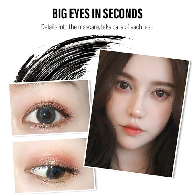 Waterproof Mascara for Fine Short Eyelash, Washable Voluminous Eyelash Mascara Intense Lengthening Mascara for Women, Black (0.1 fl. Oz)