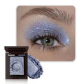 WanTuoluo Sparkly Eyeshadow Palette for Women, Single Monochrome Eye Shadow Makeup, Shiny Pressed Cream Powder, Blendable Natural sombras para ojos, Holographic,Vegan,Travel (07-Glitter-Blue)