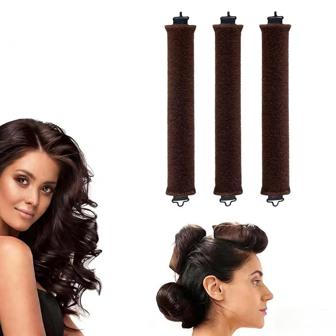 Overnight No Heat Hair Curls 3Pcs, for Long Medium Hair Overnight Heatless Jumbo Flexi Rods With Hook for Heatless Curlers Headband