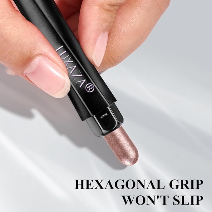 LUXAZA PRO Pink Eyeshadow Stick Makeup 6PCS Set, Light Metallic Shimmer Cream Eye Shadow Eyeliner Brightener Pencil Crayon - PINK OCEAN