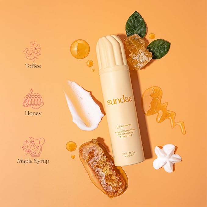 sundae Whipped Shower Foam Honey Honey Foaming Body Wash 8.9 fl oz, 265ml with Kakadu Plum & Finger Lime