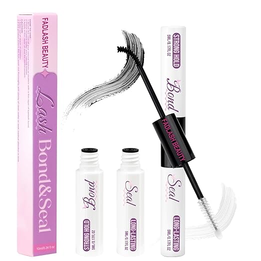 Lash Glue DIY Lash Cluster Glue for Lashes Clusters Latex-Free Waterproof Latex-Free Eyelash Glue 10ml for Self-Application at Home 2-in-1 Lash Bond and Seal Long-Lasting 48-72H