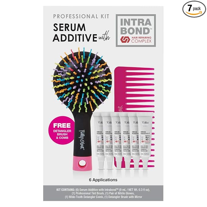 Punky Professional Serum Additive Kit with IntraBond Hair Repair Treatment – Strengthens & Protects Hair, Includes Free Detangler Brush & Comb, 6 Applications