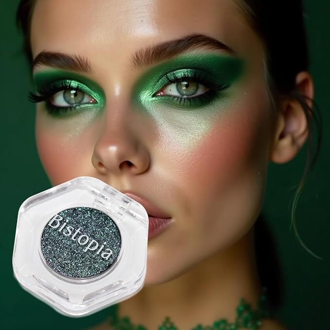 Chameleon Eyeshadow Collection, 14 Shades, Glitter Pressed Powder, Iridescent Shimmer Colors. (Time Lapse)