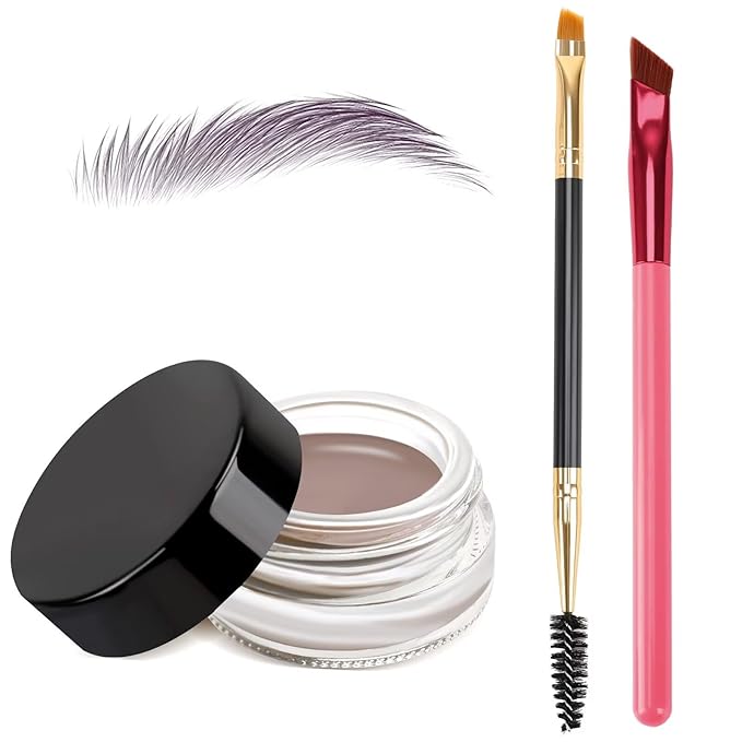 3 IN 1 Eyebrow Gel Kit With 2 Eyebrow Brushs,【High Pigment】,【Waterproof】,【Long Wearing】, Eyebrow Pomade For All Skin Tones, #02 blonde